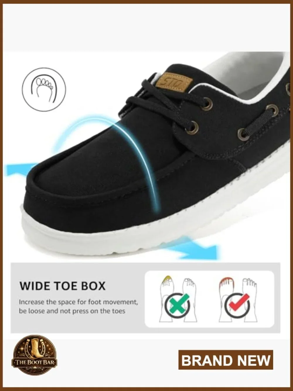 Canvas Loafers with Arch Support Orthopedic Insole for Wide Feet